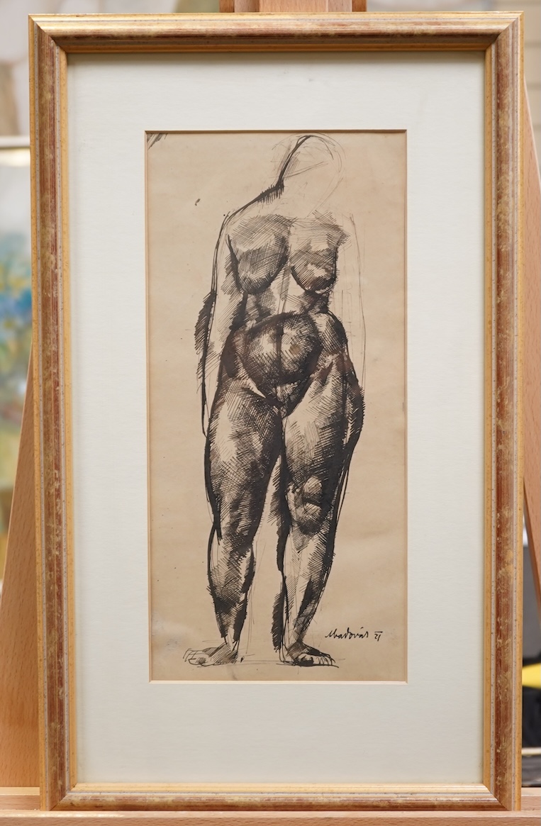 Vilmos Aba-Novák, Hungarian (1894-1941), Standing Nude